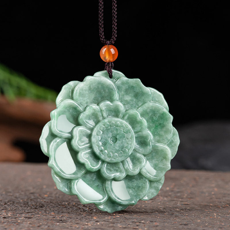 ATELIER-TIBET – Collier en Jade Naturel avec Pendentif Éléphant en Argent Sterling 925