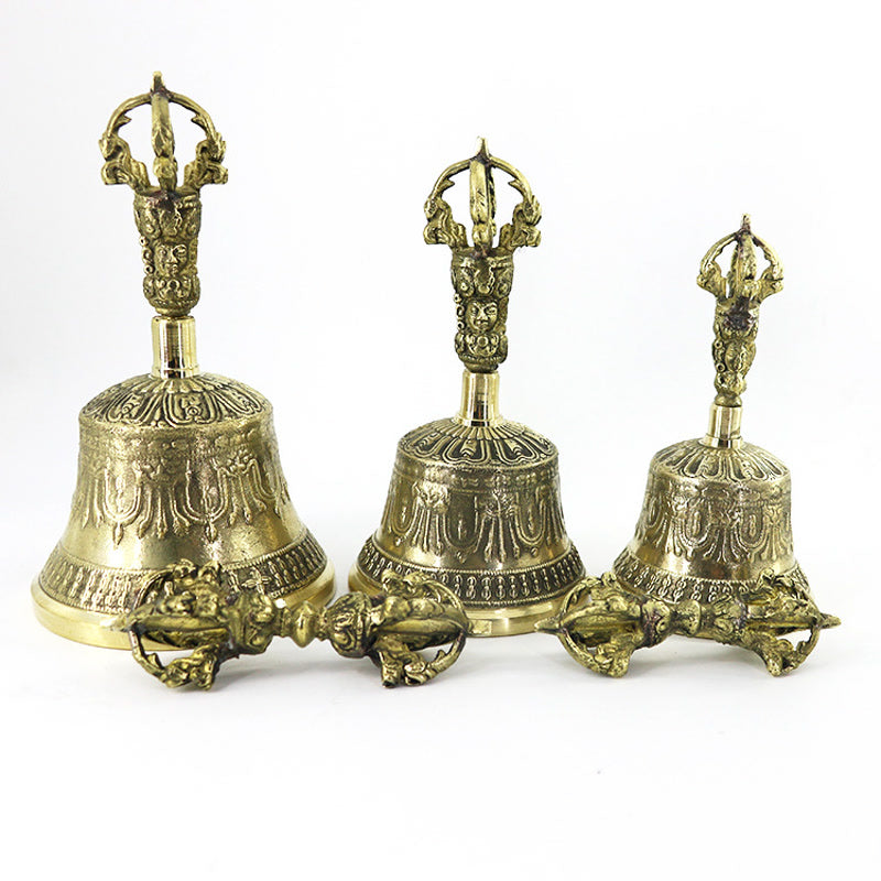 ATELIER-TIBET – Petit Ensemble Cloche de Méditation et Vajra Dorje en Cuivre
