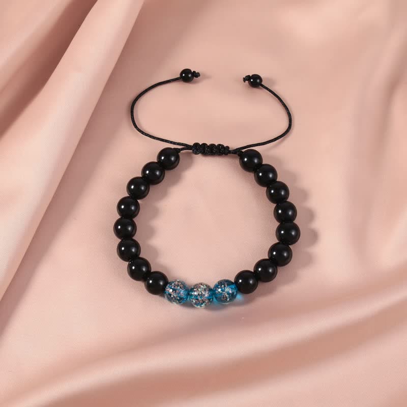 ATELIER-TIBET – Bracelet Force en Obsidienne Noire 10 mm & Pierre Lumineuse | Protection & Ancrage