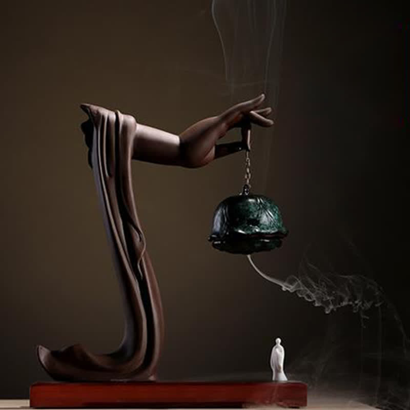 ATELIER-TIBET Tibetan Lotus Ceramic Incense Burner for Meditation and Rituals