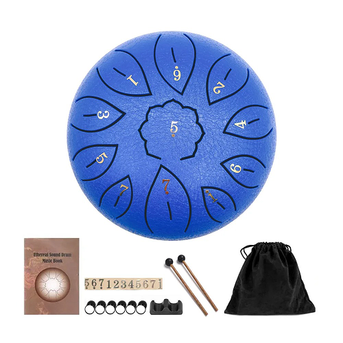 Tongue Drum 11 notes – Ensemble Steel Drum compact & accessible pour méditation et détente