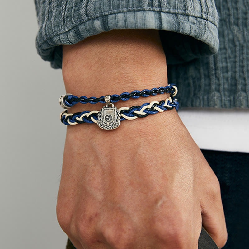 ATELIER-TIBET Bracelet Om Mani Padme Hum Argent 925 – Protection & Clarté