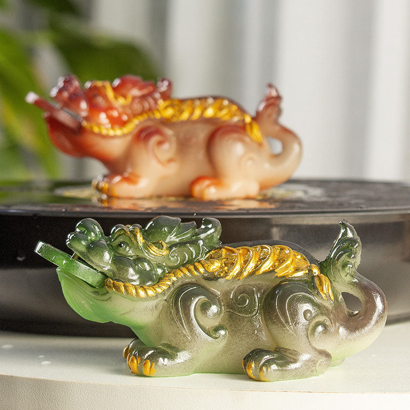 ATELIER-TIBET Pierres changeantes de couleur, petites pièces de cuivre PiXiu, résine, thé, animal de compagnie, richesse, décoration de la maison