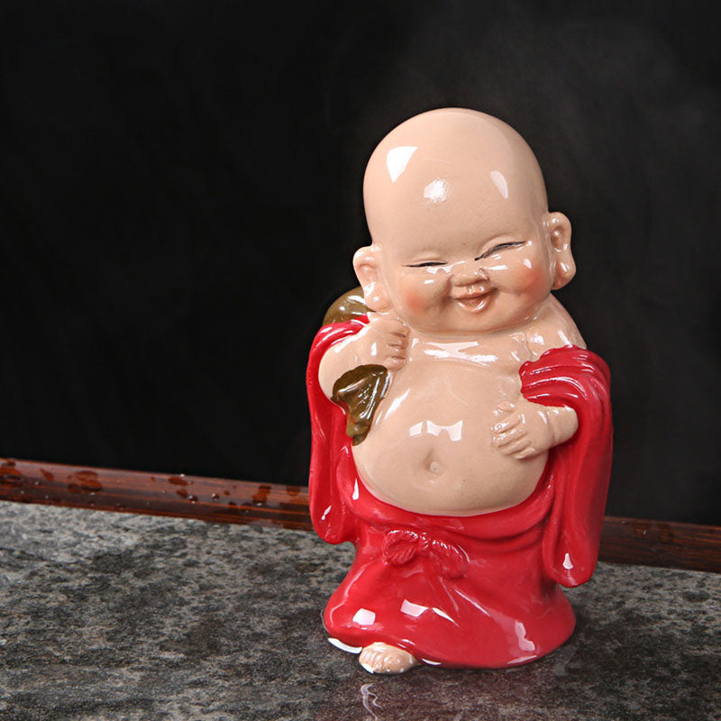 ATELIER-TIBET changeantes de couleur Bouddha rieur résine thé animal de compagnie richesse maison figurine décoration