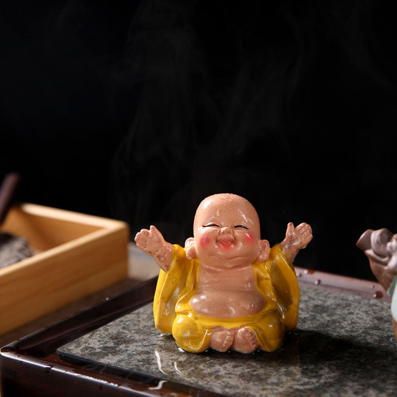 ATELIER-TIBET changeantes de couleur Bouddha rieur résine thé animal de compagnie richesse maison figurine décoration