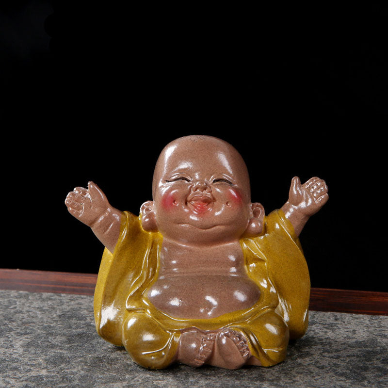 ATELIER-TIBET changeantes de couleur Bouddha rieur résine thé animal de compagnie richesse maison figurine décoration