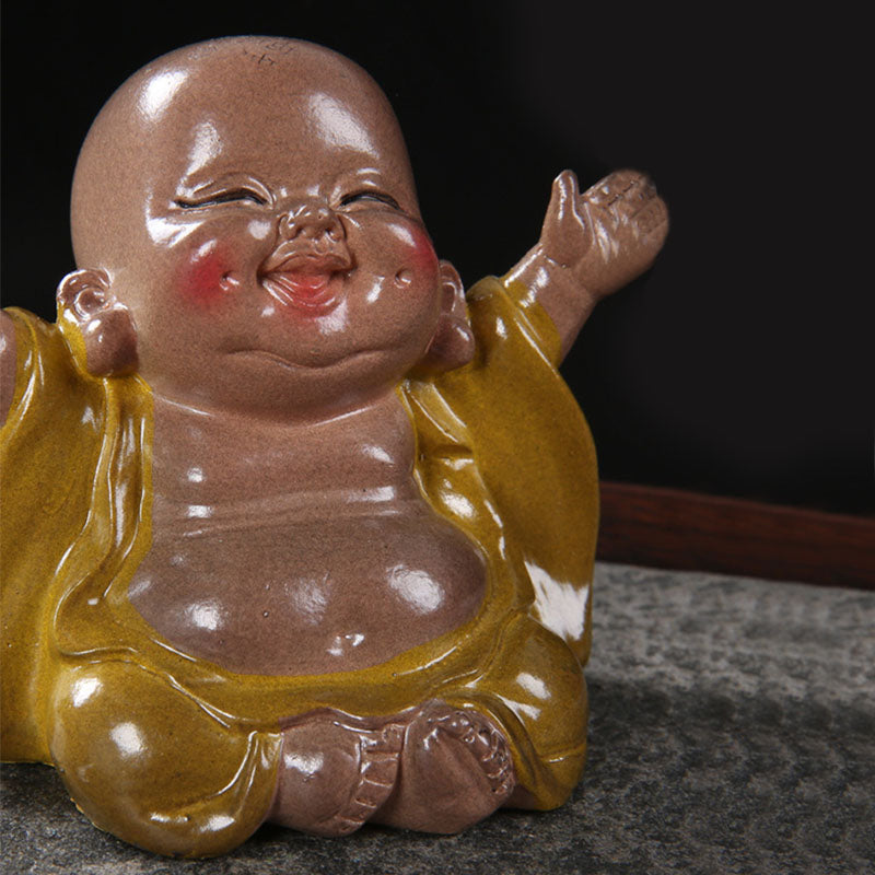 ATELIER-TIBET changeantes de couleur Bouddha rieur résine thé animal de compagnie richesse maison figurine décoration