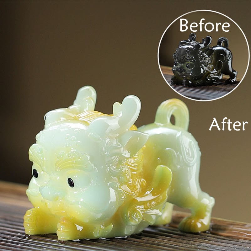 ATELIER-TIBET changeantes de couleur petit lingot de PiXiu résine thé animal de compagnie richesse maison figurine décoration