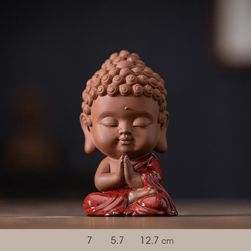 ATELIER-TIBET Mini Gautama bouddha Sakyamuni Kwan Yin Avalokitesvara Ksitigarbha sérénité décoration de bureau en céramique