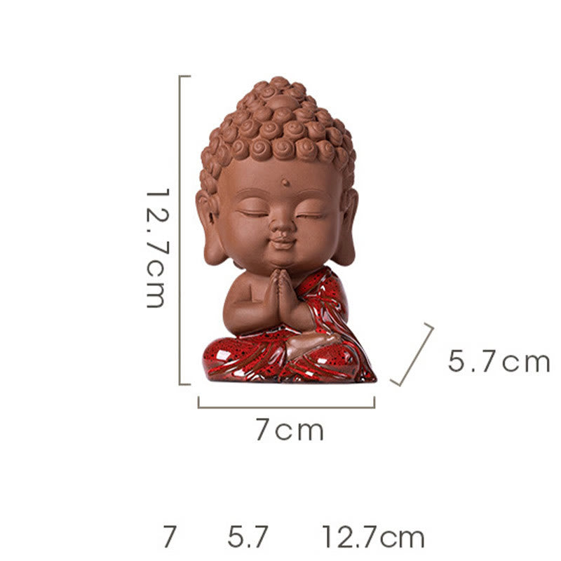 ATELIER-TIBET Mini Gautama bouddha Sakyamuni Kwan Yin Avalokitesvara Ksitigarbha sérénité décoration de bureau en céramique