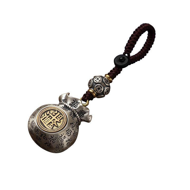 ATELIER-TIBET — Porte-clés Sac de Richesse Fu — Talisman Symbolique de Prospérité & Abondance