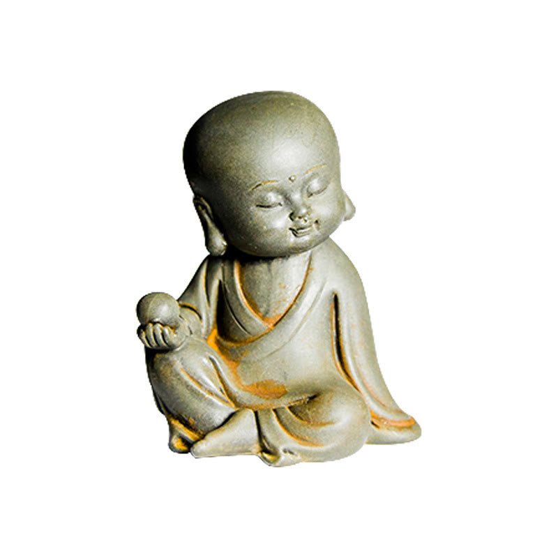 ATELIER-TIBET Pierres faites à la main, Ksitigarbha Kwan Yin Guanyin Avalokitesvara Tathagata, poudre de fer rouille, Statue en résine moulée, décoration de la maison