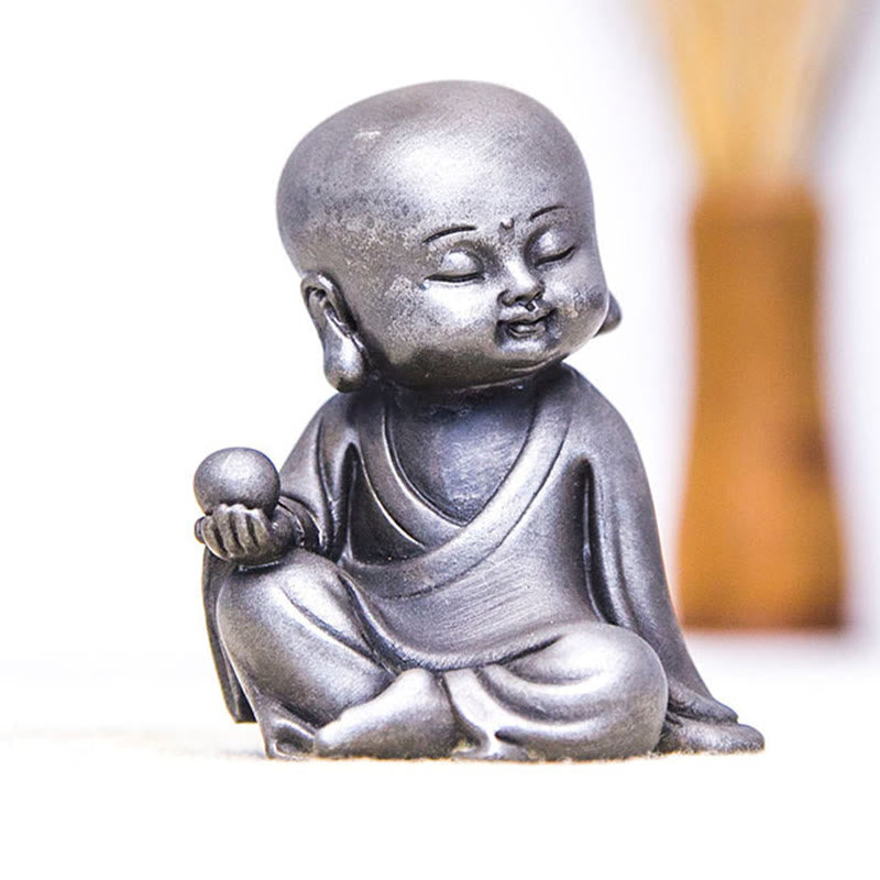 ATELIER-TIBET Pierres faites à la main, Ksitigarbha Kwan Yin Guanyin Avalokitesvara Tathagata, poudre de fer rouille, Statue en résine moulée, décoration de la maison