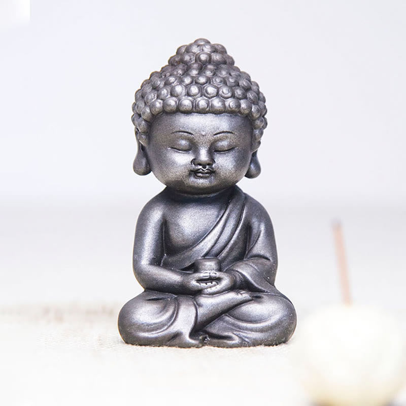 ATELIER-TIBET Pierres faites à la main, Ksitigarbha Kwan Yin Guanyin Avalokitesvara Tathagata, poudre de fer rouille, Statue en résine moulée, décoration de la maison