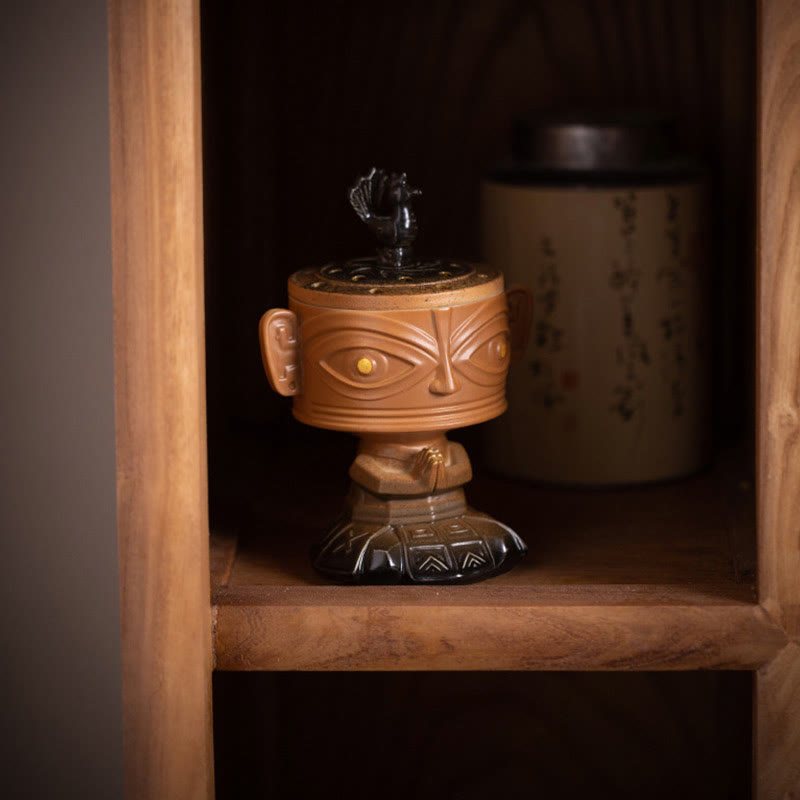 ATELIER-TIBET Brûleur d'encens en céramique de guérison en Buddha Stones Sanxingdui Décoration de bureau
