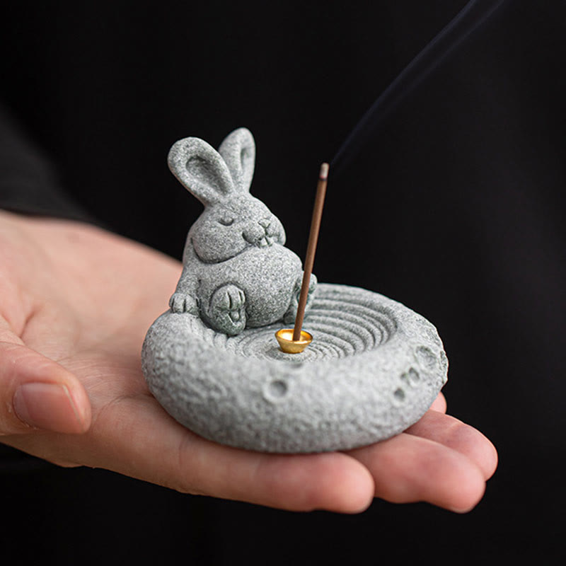 ATELIER-TIBET Brûleur d'encens de guérison du zodiaque chinois en Buddha Stones Décoration de bureau
