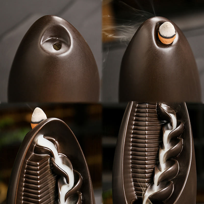 ATELIER-TIBET – Brûleur d’Encens Main de Bouddha Céramique – Artisanat & Fumée à Reflux
