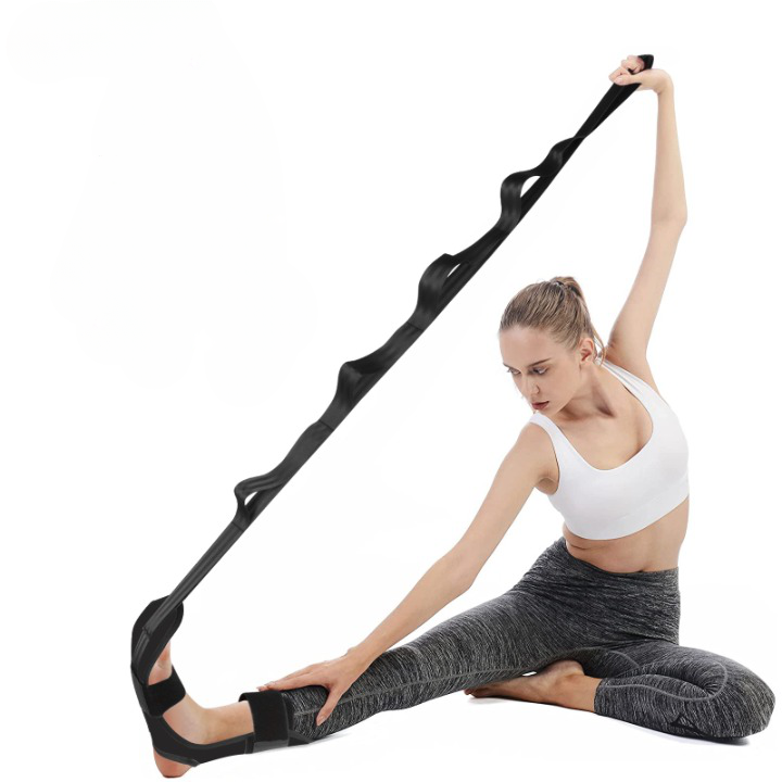 ATELIER-TIBET – Sangle de Yoga Extensible en Coton Noir 145 cm