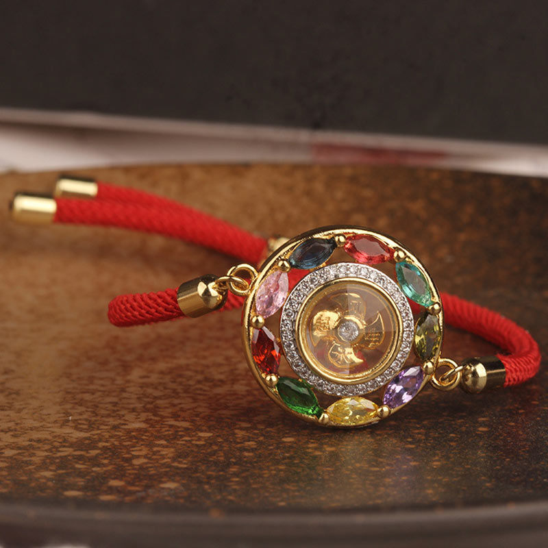 ATELIER-TIBET – Collier-Bracelet Porte-Bonheur en Cuivre & Zircon (Bijou 2-en-1)