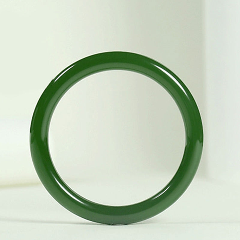 ATELIER-TIBET – Bracelet Jonc Longevity en Jade Cyan Naturel | Harmonie & Longévité Symbolique