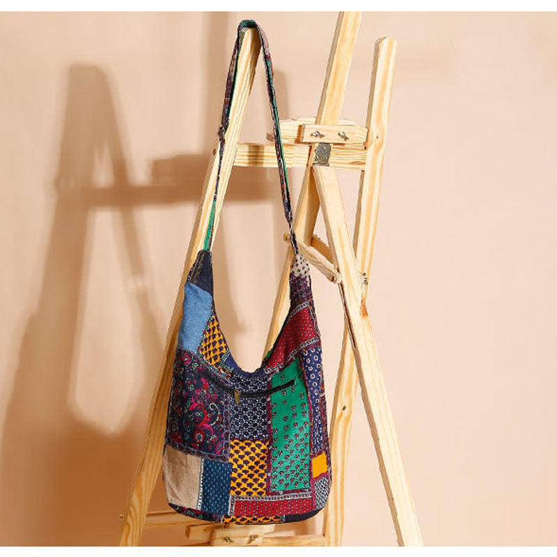 ATELIER-TIBET – Sac à bandoulière femme à sangle réglable – Polyester – 38 cm
