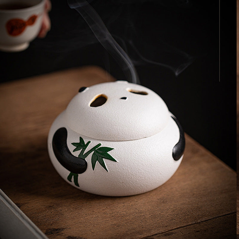 ATELIER-TIBET | Brûleur d’Encens Panda en Céramique – Objet Décoratif Apaisant