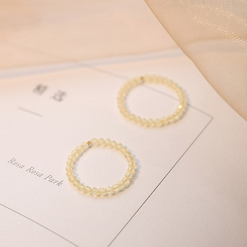 ATELIER-TIBET – Bague Prospérité en Citrine Naturelle – Plaqué Or 14 Carats – Anneau Lumineux Unisexe