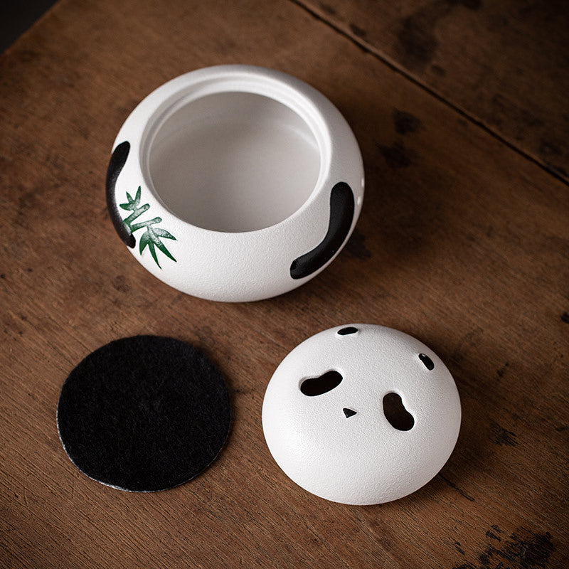 ATELIER-TIBET | Brûleur d’Encens Panda en Céramique – Objet Décoratif Apaisant