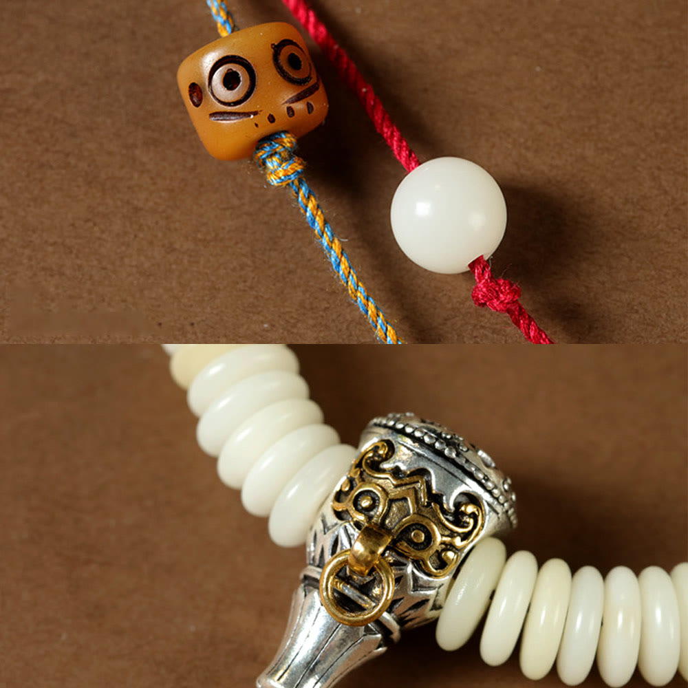 ATELIER-TIBET – Bracelet Mala Graine de Bodhi Blanche