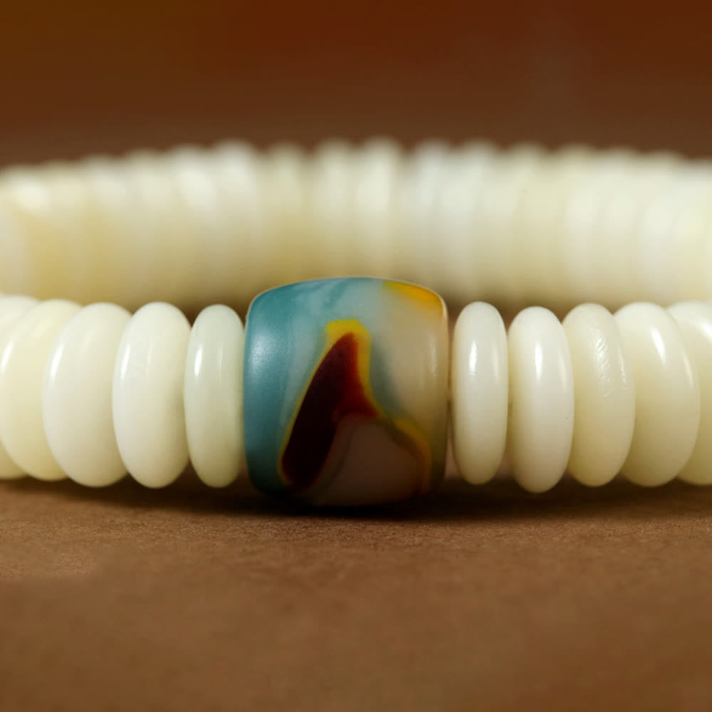 ATELIER-TIBET – Bracelet Mala Graine de Bodhi Blanche