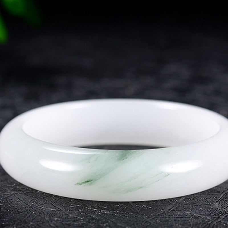 ATELIER-TIBET – Bracelet Jonc Porte-Bonheur en Jade Naturel Véritable