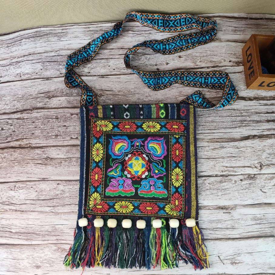 ATELIER-TIBET – Sac à bandoulière femme ethnique vintage – Polyester – 25 cm