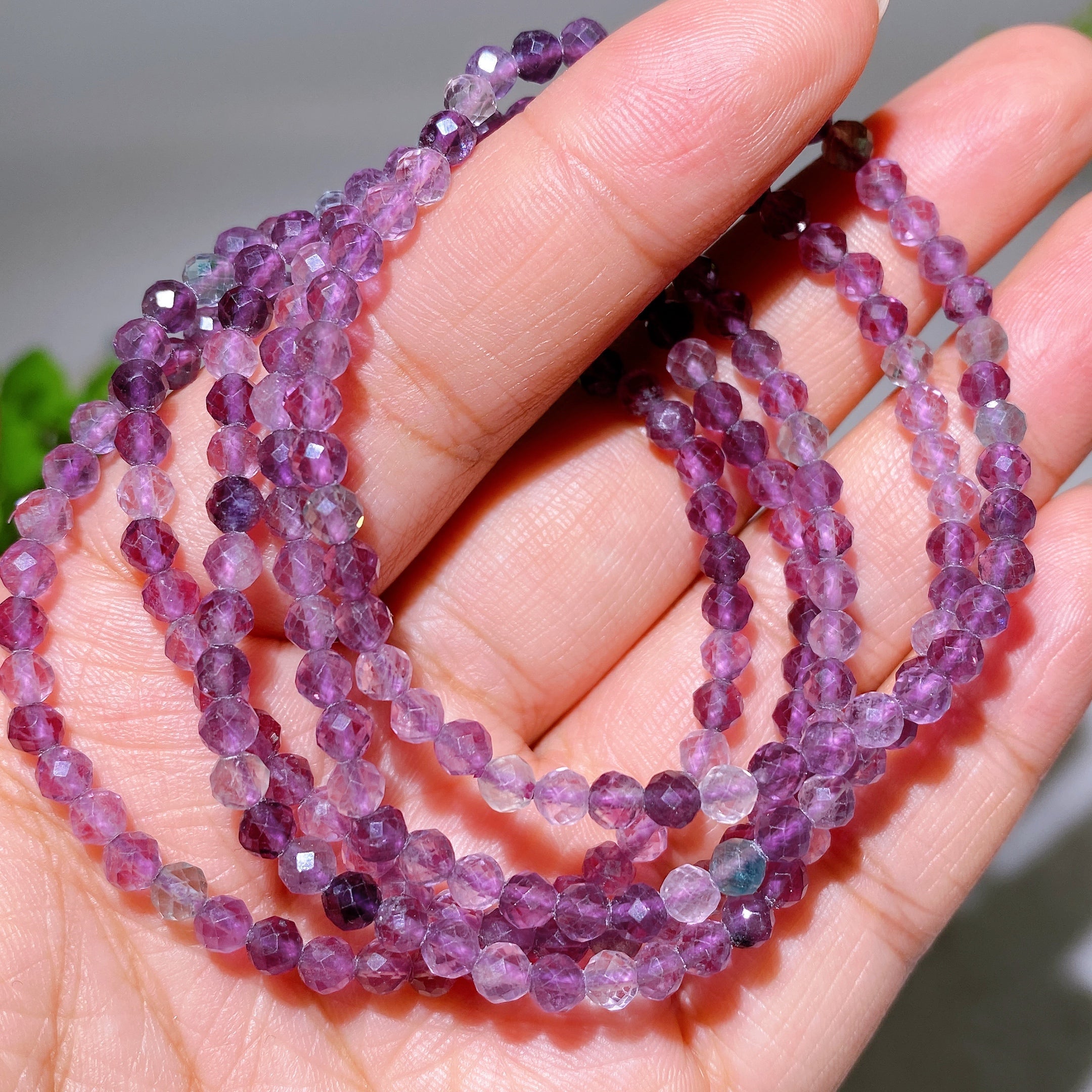 ATELIER-TIBET – Bracelet Élégant en Quartz Rose Facetté 4 mm