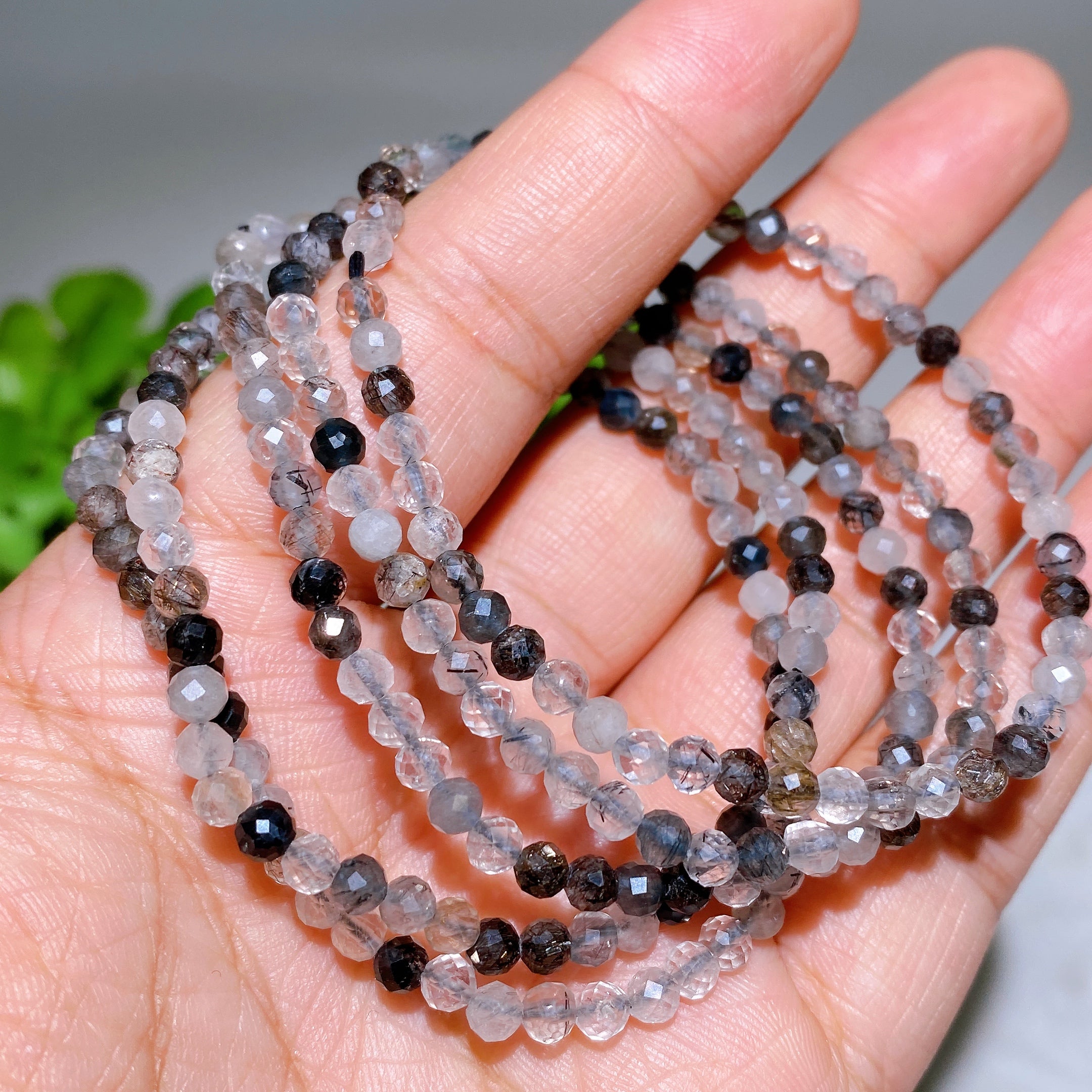 ATELIER-TIBET – Bracelet Élégant en Quartz Rose Facetté 4 mm