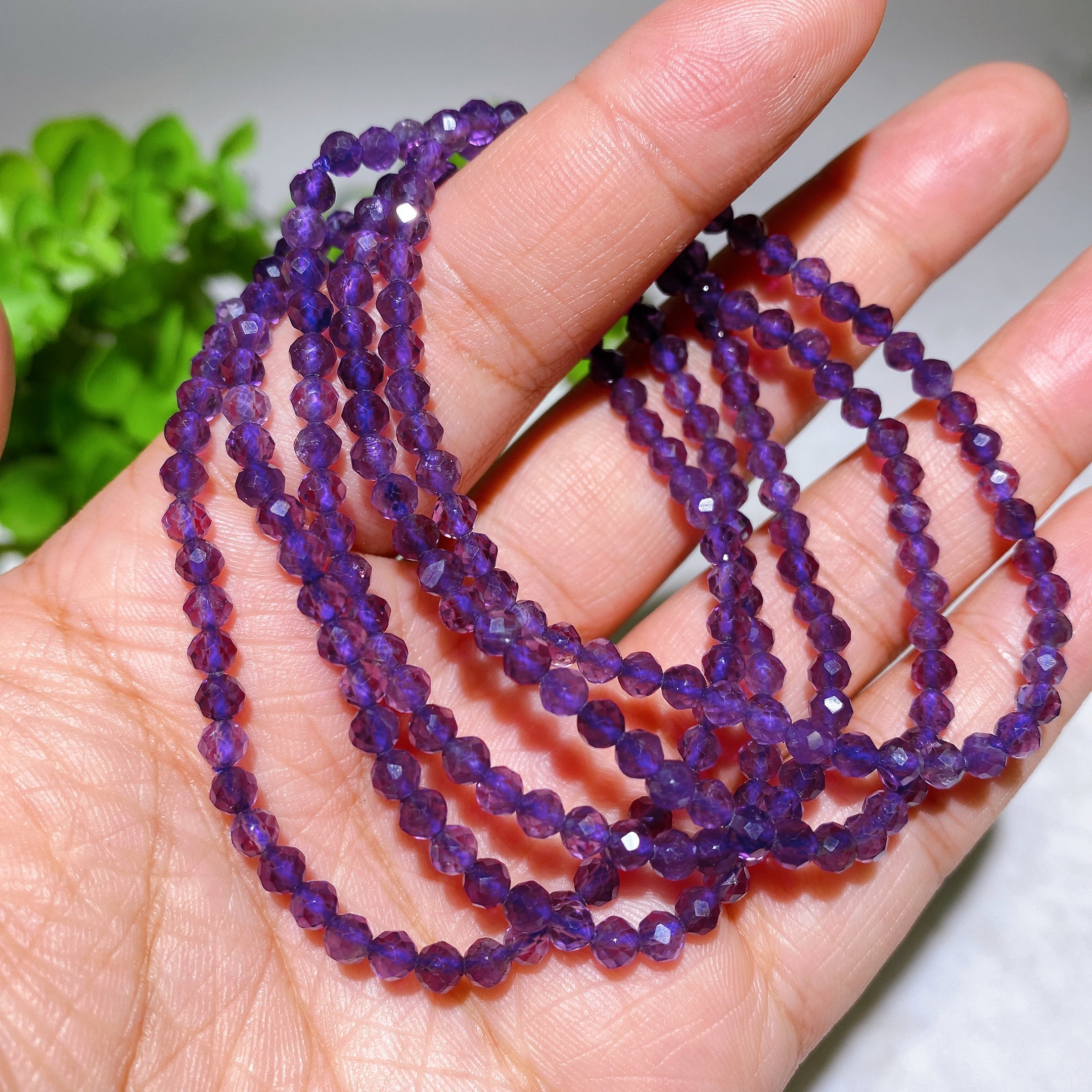 ATELIER-TIBET – Bracelet Élégant en Quartz Rose Facetté 4 mm