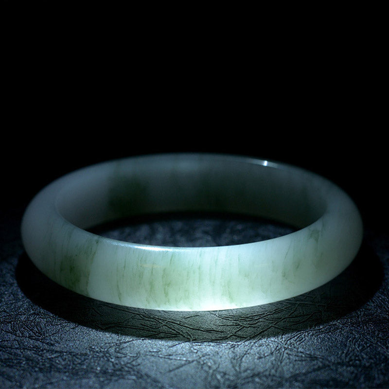 ATELIER-TIBET – Bracelet Jonc Porte-Bonheur en Jade Naturel Véritable
