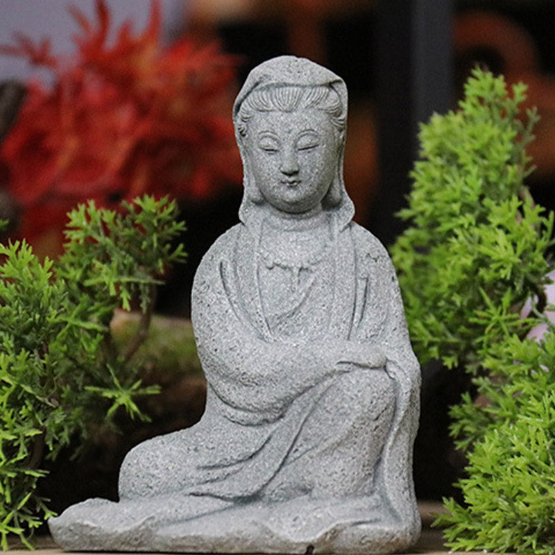 ATELIER-TIBET Statue Avalokiteshvara en grès – Bénédiction et sérénité pour la maison