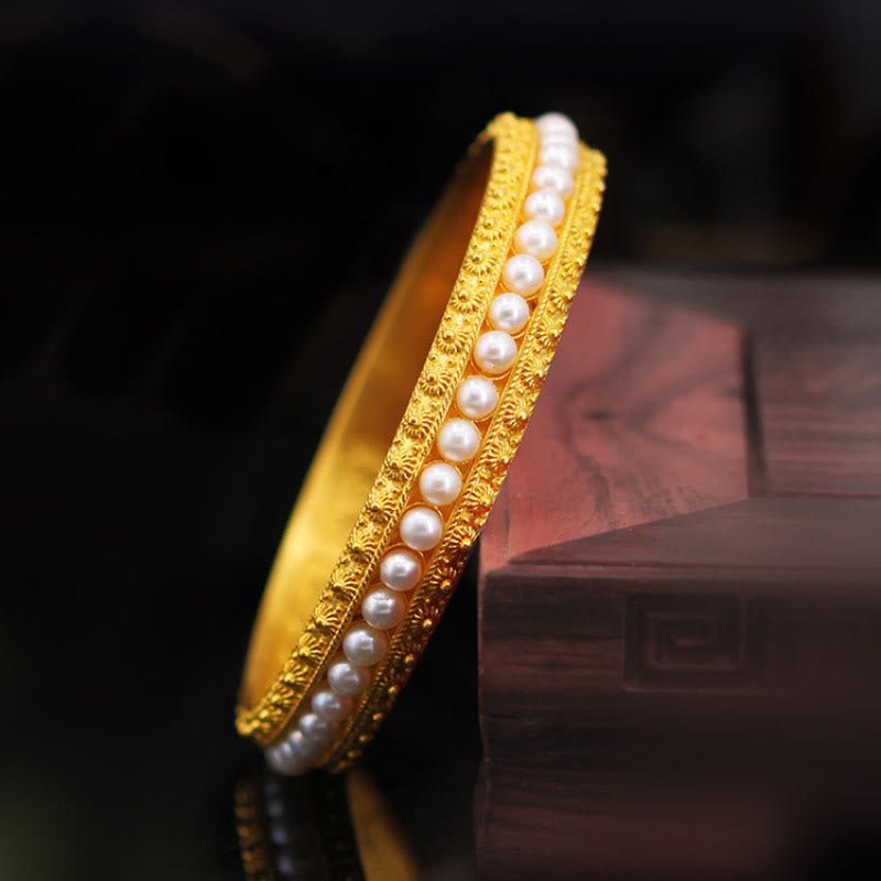 ATELIER-TIBET Bracelet Manchette Cuivre & Perles – Équilibre & Douceur