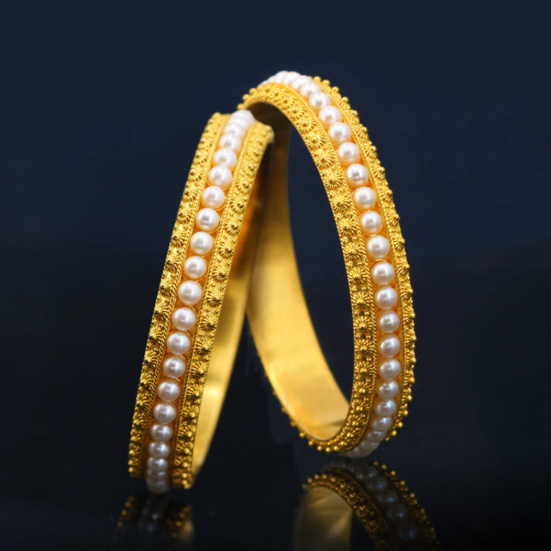 ATELIER-TIBET Bracelet Manchette Cuivre & Perles – Équilibre & Douceur