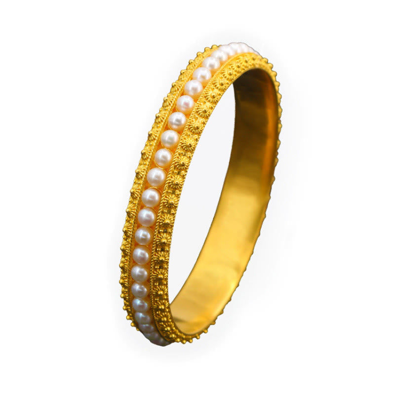 ATELIER-TIBET Bracelet Manchette Cuivre & Perles – Équilibre & Douceur