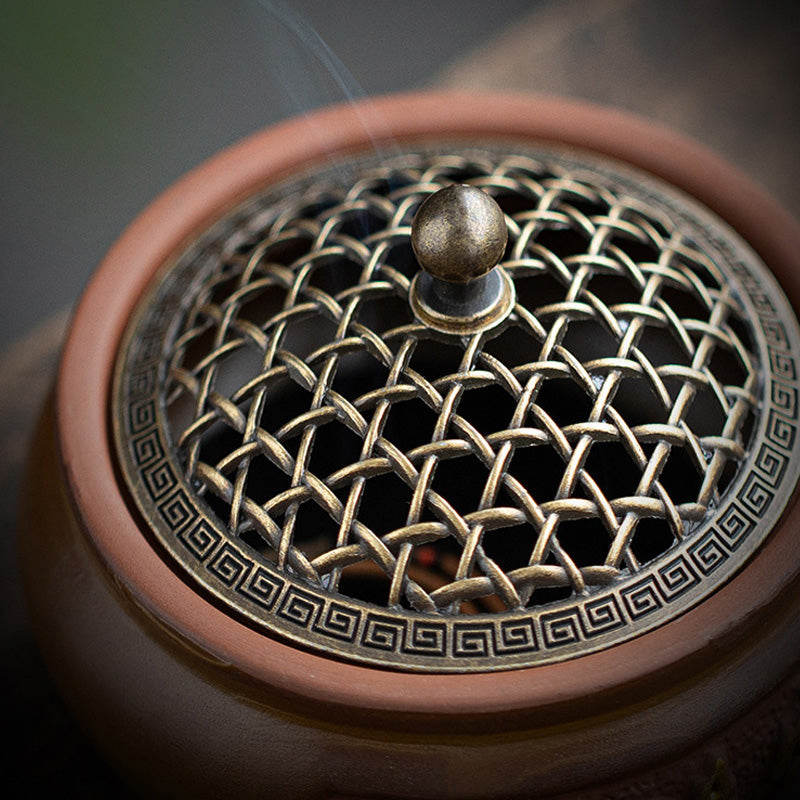 ATELIER-TIBET | Brûleur d’Encens en Céramique Traditionnelle Chinoise – Motifs Classiques