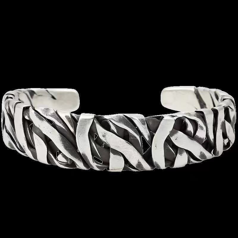 ATELIER-TIBET – Bracelet Manchette en Cuivre Texturé, Inspiration Vintage