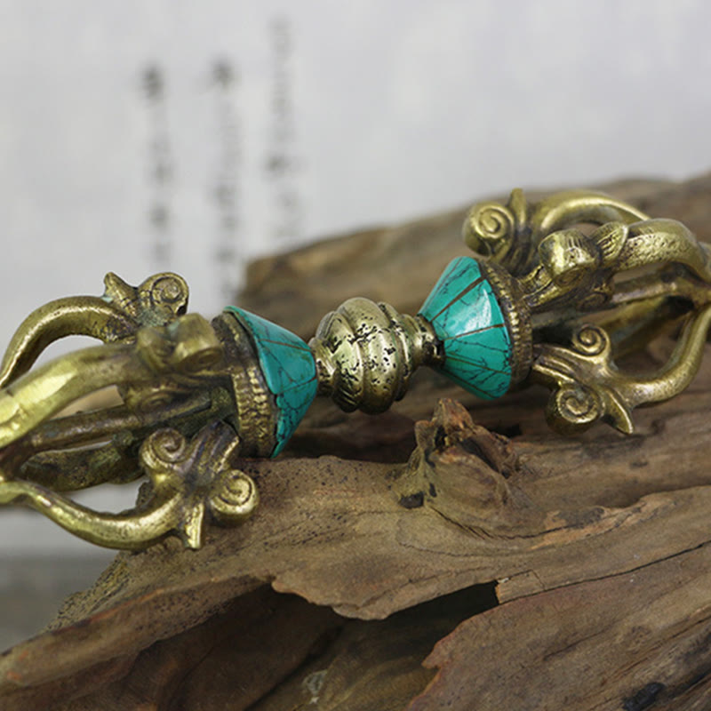ATELIER-TIBET – Vajra Dorje Tibétain en Cuivre Cinq Branches Fait Main | Outil Spirituel de Méditation