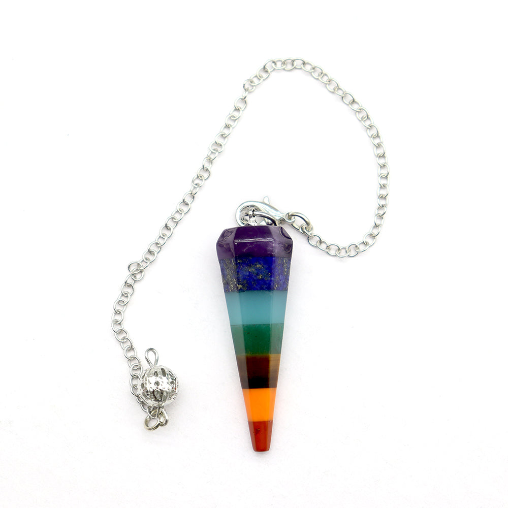 ATELIER-TIBET – Pendule Spirituel 7 Chakras en Pierres Naturelles (46 mm)