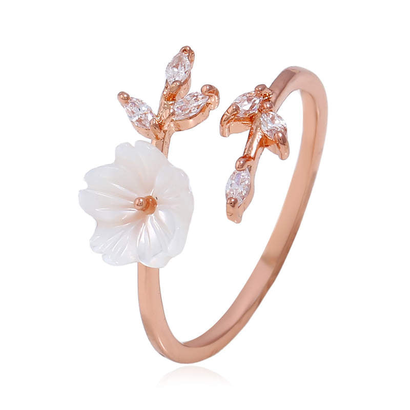 ATELIER-TIBET – Bague Porte-Bonheur Unisexe en Cuivre – Motif Feuille de Prunier (Ajustable)