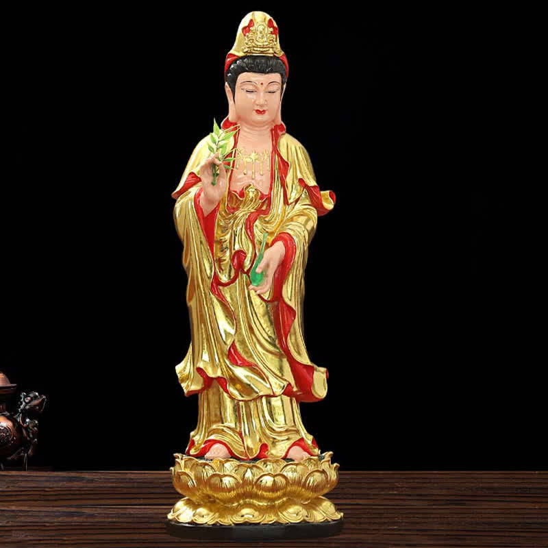ATELIER-TIBET Figurine de Bodhisattva Avalokitesvara de Chenrezig Statue en résine Harmony Décoration de la maison