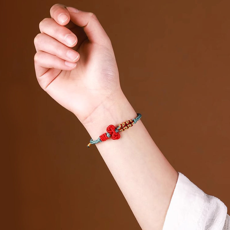 ATELIER-TIBET – Bracelet Fil Rouge avec Nœud Wenchang (Protection & Sagesse)