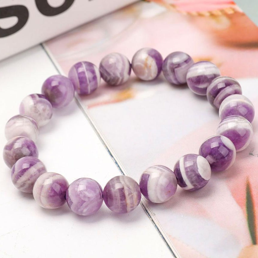 ATELIER-TIBET – Bracelet Rêve d’Améthyste Naturelle – Méditation & Sérénité – Perles 8, 10 ou 12 mm