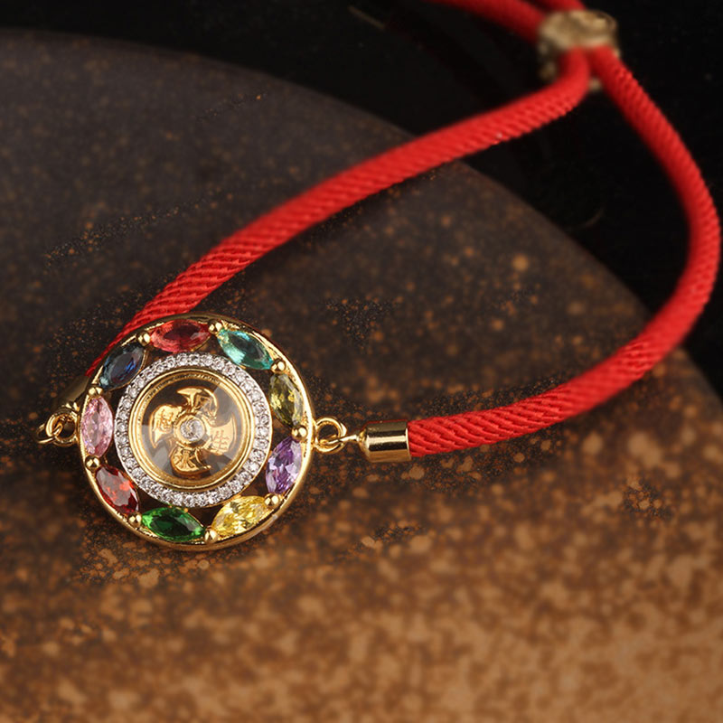ATELIER-TIBET – Collier-Bracelet Porte-Bonheur en Cuivre & Zircon (Bijou 2-en-1)
