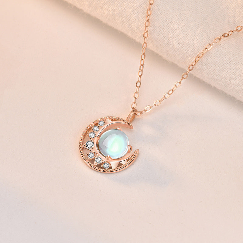 ATELIER-TIBET – Collier Lune en Pierre de Lune Naturelle et Argent Sterling 925